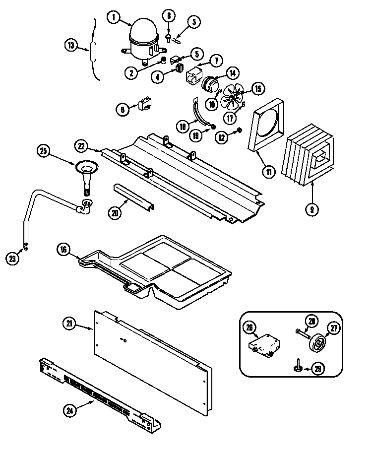 Jenn-Air JCB2389ARS compressor diagram