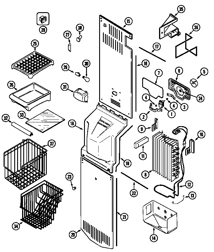 Jenn-Air JCB2389ARS freezer compartment diagram