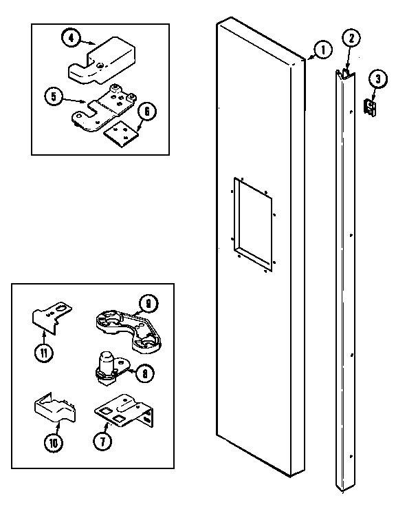 Jenn-Air JCB2389ARS freezer outer door diagram