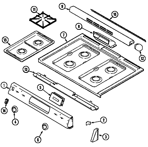 Magic Chef CGS1750ADL top assembly (cgs1750adh) (cgs1750adl) diagram