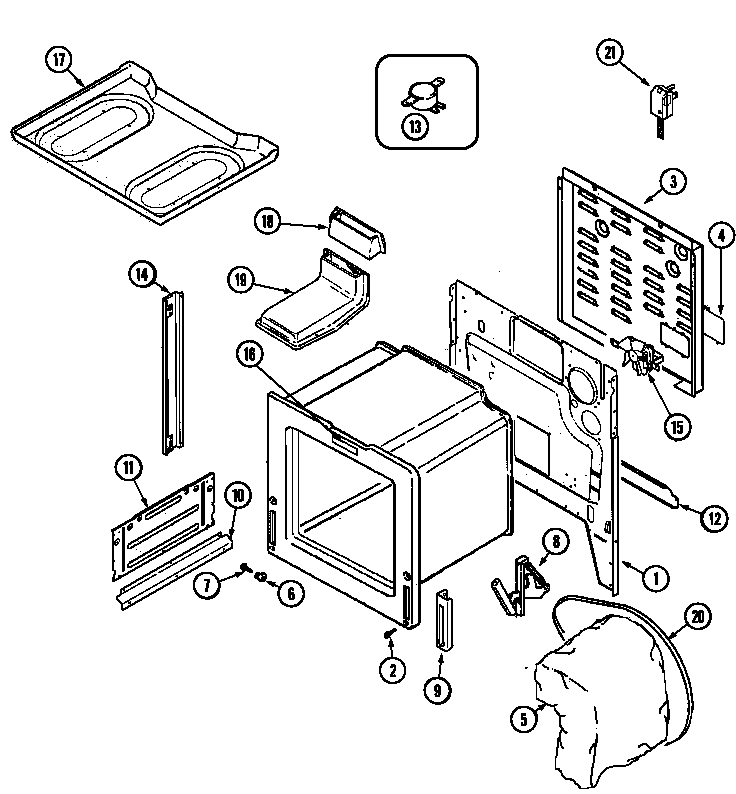 Magic Chef CGS1750ADL body (cgs1750adh) (cgs1750adl) diagram