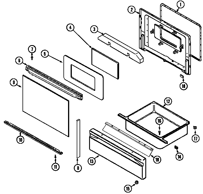 Magic Chef CGS1750ADL door/drawer (cgs1750adh) (cgs1750adl) diagram
