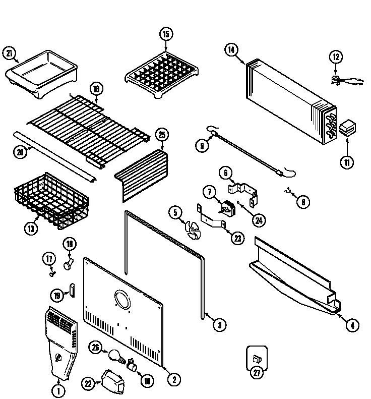 Maytag MTB1955DRQ freezer compartment (bisque) (mtb1955drq) diagram