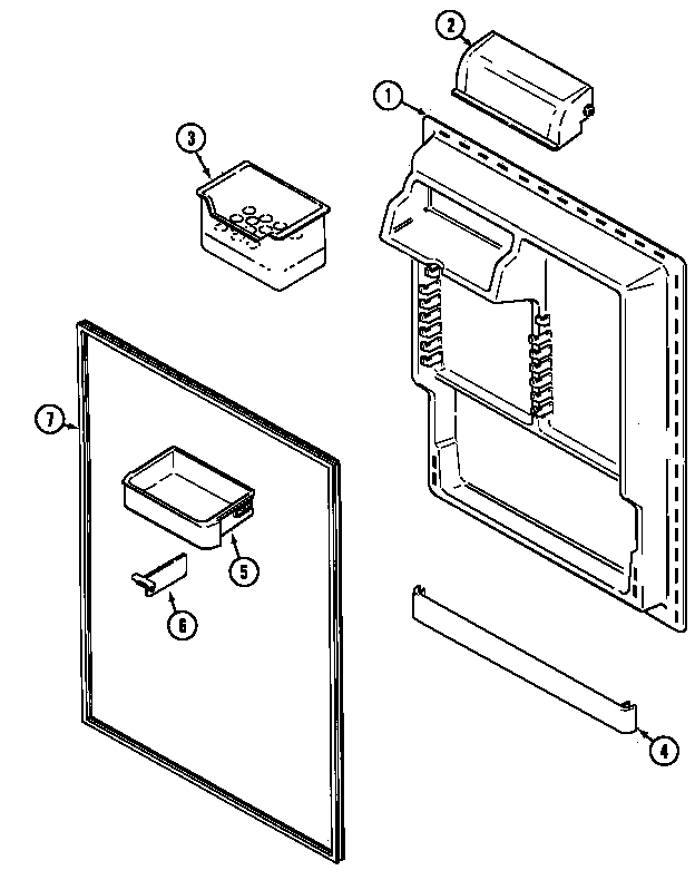Maytag MTB2155DRQ fresh food inner door (bisque) (mtb2155drq) diagram