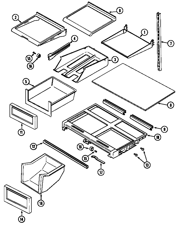 Maytag MTF1955DRQ shelves & accessories (mtf1955dra) (mtf1955drw) diagram