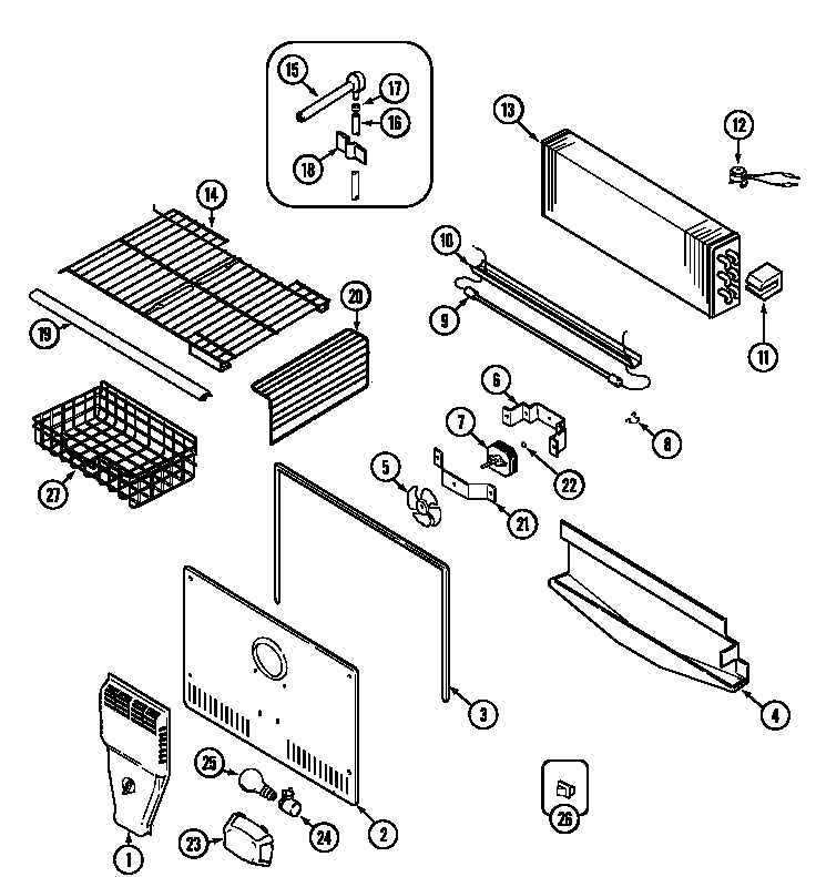 Maytag MTF1955DRQ freezer compartment (mtf1955dra) (mtf1955drw) diagram