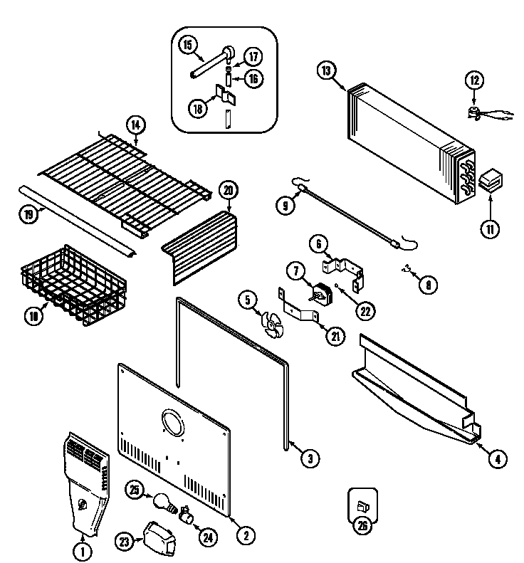 Maytag MTF1955DRQ freezer compartment (bisque) (mtf1955drq) diagram