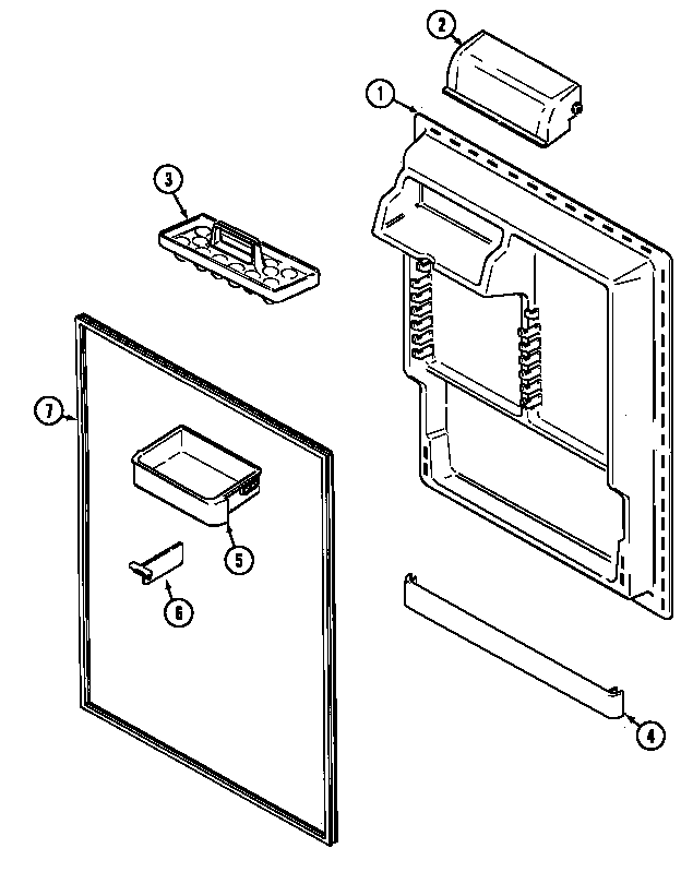 Maytag MTF1955DRQ fresh food inner door (bisque) (mtf1955drq) diagram