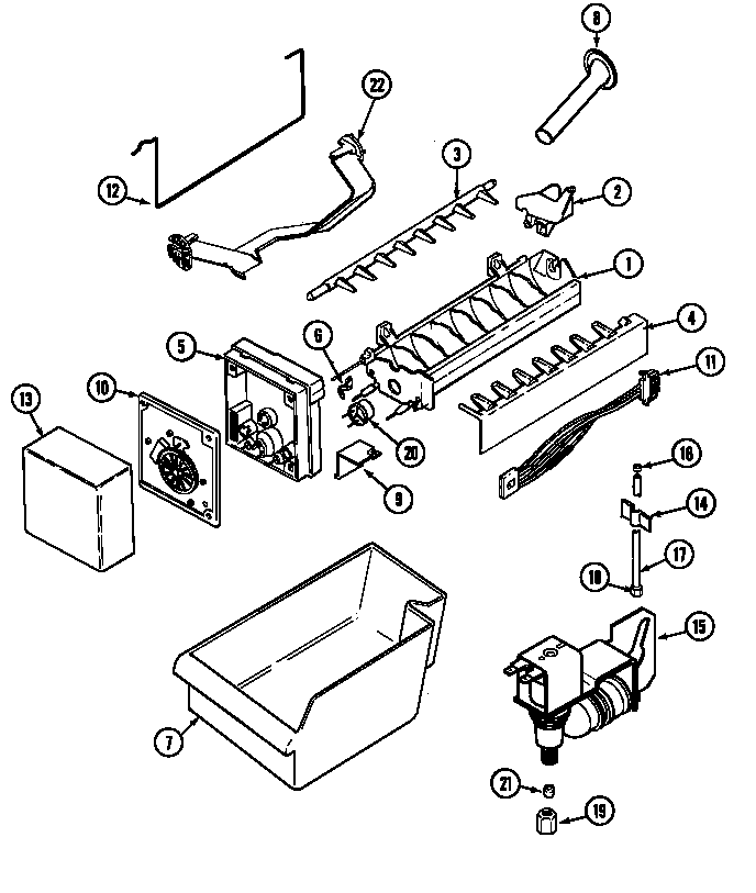 Maytag MTF1955DRQ ice maker (bisque) (mtf1955drq) diagram