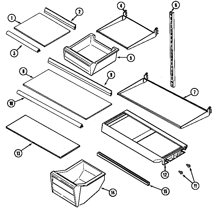 Admiral ATF2110DRA shelves & accessories (bisque) (atf2110drq) diagram