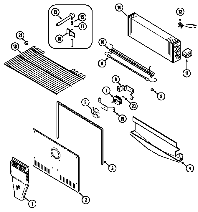 Admiral ATF2110DRA freezer compartment (atf2110dra) (atf2110drw) diagram