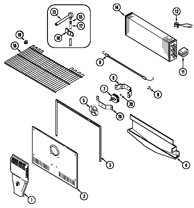 Admiral ATF2110DRA freezer compartment (bisque) (atf2110drq) diagram