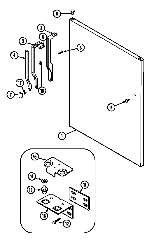 Admiral ATF2110DRA fresh food outer door (bisque) (atf2110drq) diagram