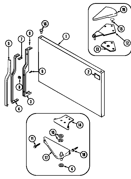 Admiral ATF2110DRA freezer outer door (bisque) (atf2110drq) diagram