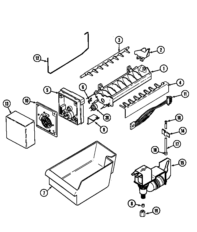 Admiral ATF2110DRA ice maker (bisque) (atf2110drq) diagram