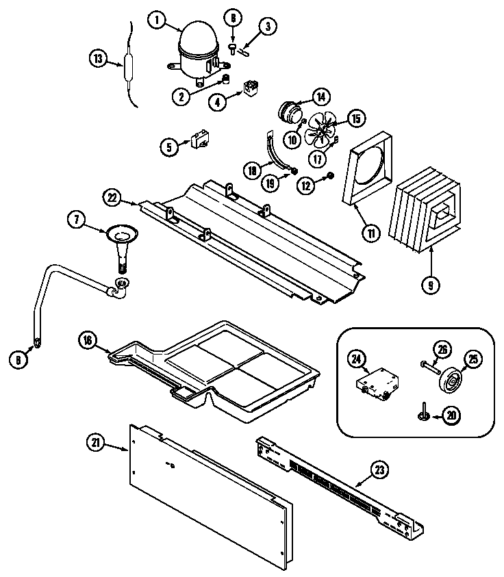 Admiral ASD2123DRQ compressor (bisque) (asd2123drq) diagram