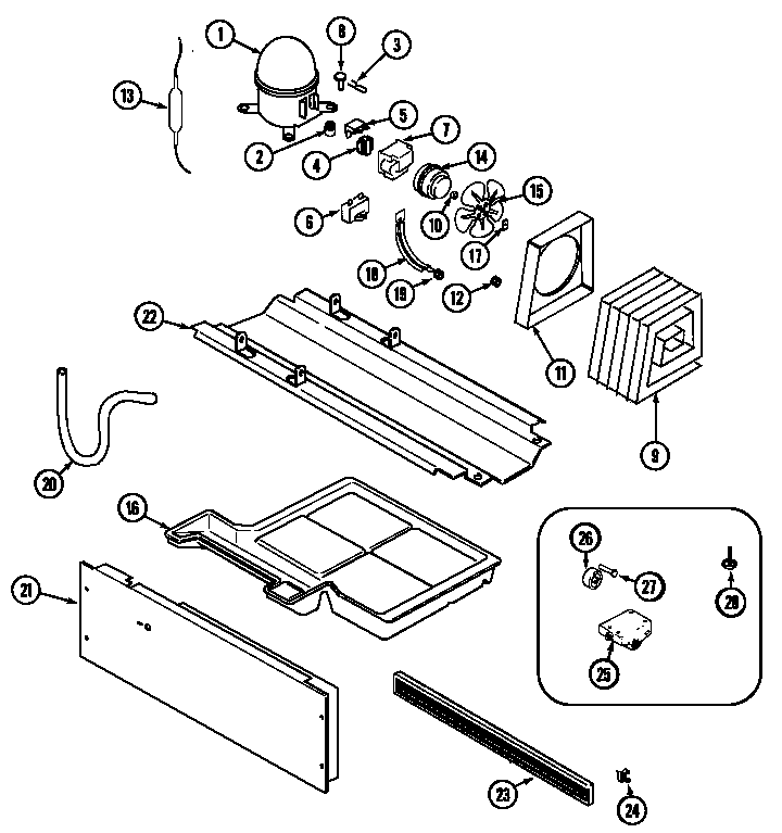 Maytag MTF2656DEB compressor diagram