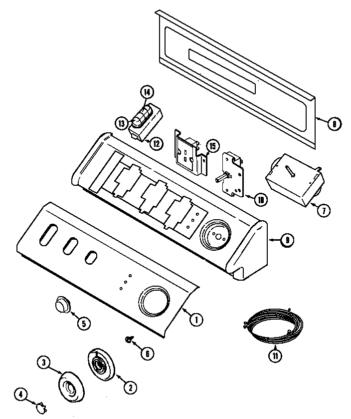 Maytag MDG6000BWQ control panel diagram