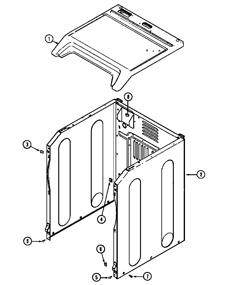 Maytag MDG6000BWQ cabinet-front diagram