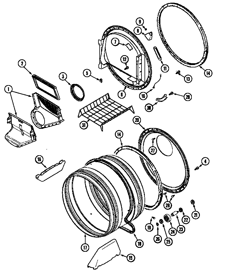 Maytag MDG6000BWQ tumbler diagram