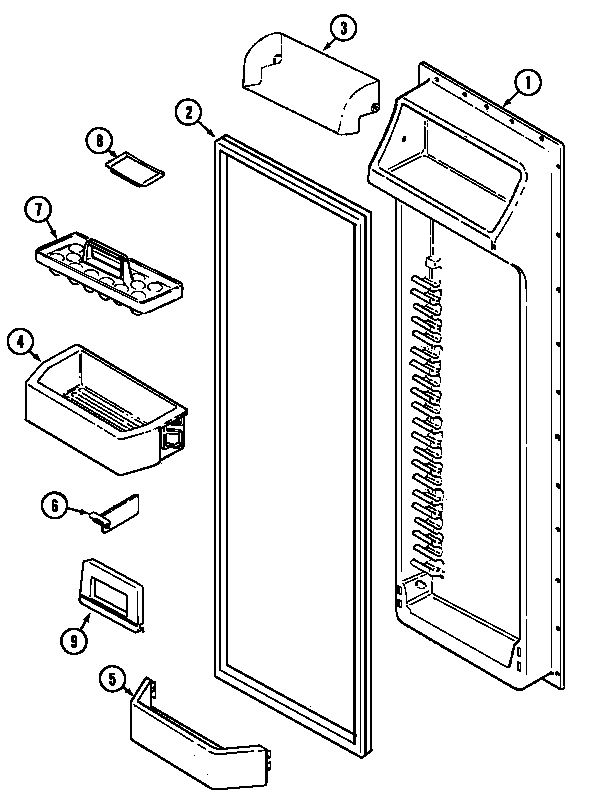 Maytag MSD2354FRA fresh food inner door diagram