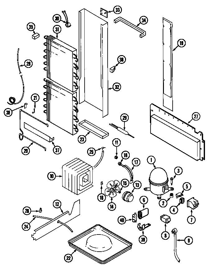 Maytag GC20C8C3EV unit compartment & system diagram
