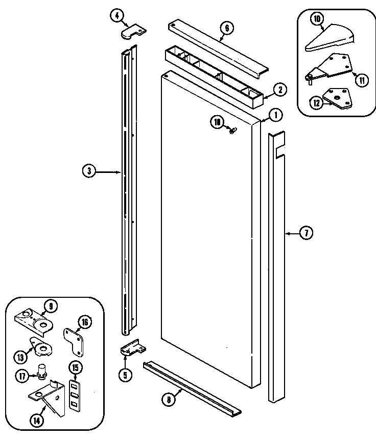Maytag GC20C8C3EV fresh food outer door diagram