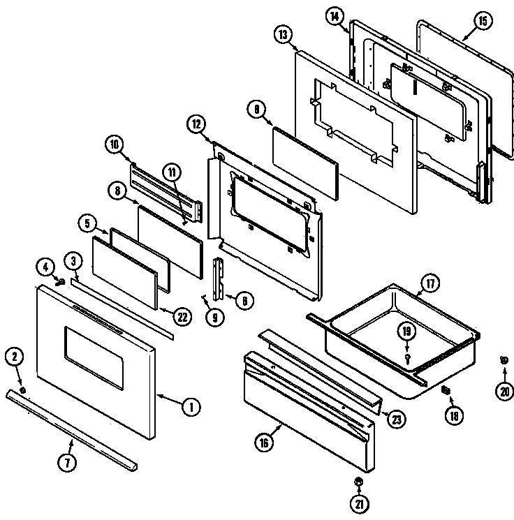 Maytag MGR5710ADW door/drawer (adw) (mgr5710adw) diagram