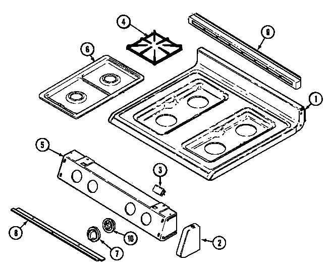 Magic Chef CGR3760BDW top assembly diagram