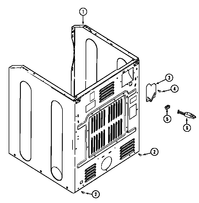 Maytag MDG5000BWQ cabinet-rear diagram