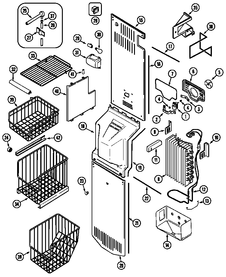 Jenn-Air JSD2789DES freezer compartment diagram