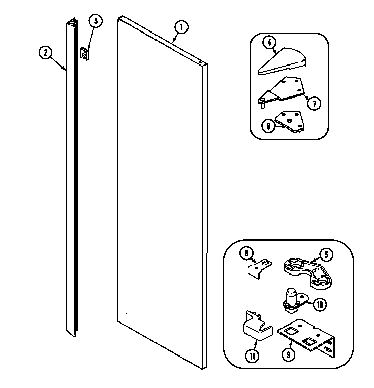 Jenn-Air JSD2789DES fresh food outer door (jsd2789des) (jsd2789des) diagram