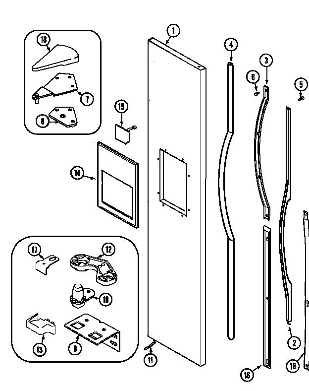 Jenn-Air JSD2789DES freezer outer door (jsd2789deb/q/w) (jsd2789deb) (jsd2789deq) (jsd2789dew) diagram