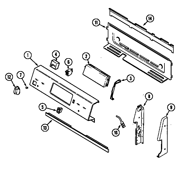 Maytag PER5510AAQ control panel diagram