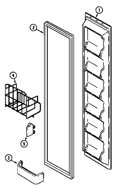 Maytag MSD2456DEB freezer inner door diagram