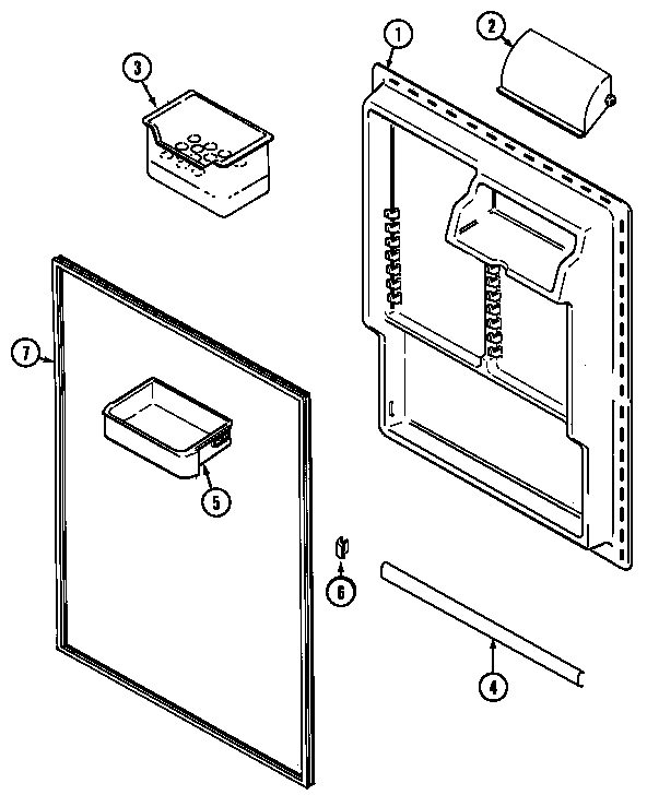 Maytag MTB2455ERQ fresh food inner door diagram