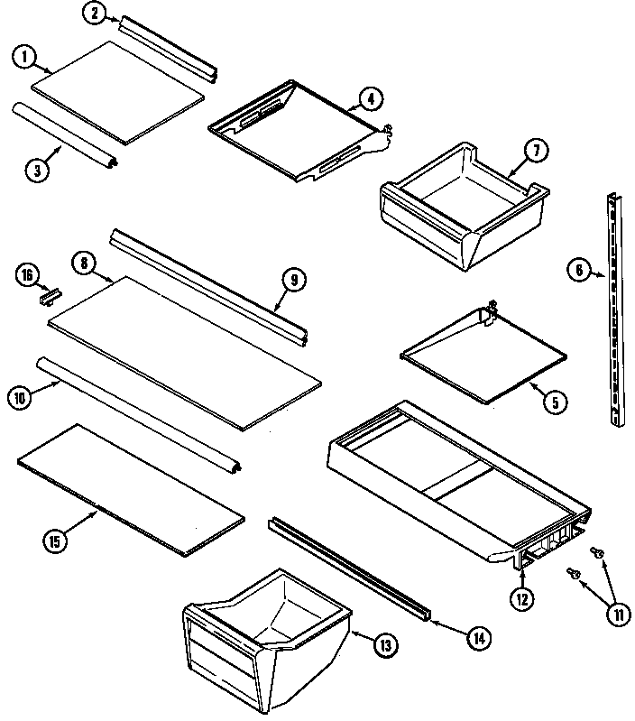 Admiral ATB1910DRQ shelves & accessories diagram
