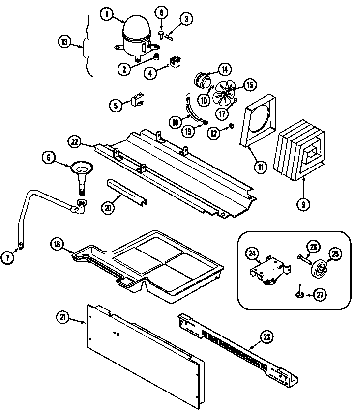 Admiral ASD2120DRW compressor diagram