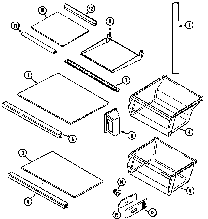 Admiral ASD2120DRW shelves & accessories diagram