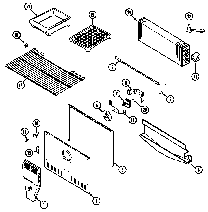 Maytag PTB2453DRW freezer compartment diagram