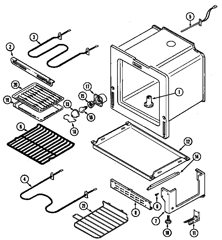 Maytag PER5510ACW oven/base diagram