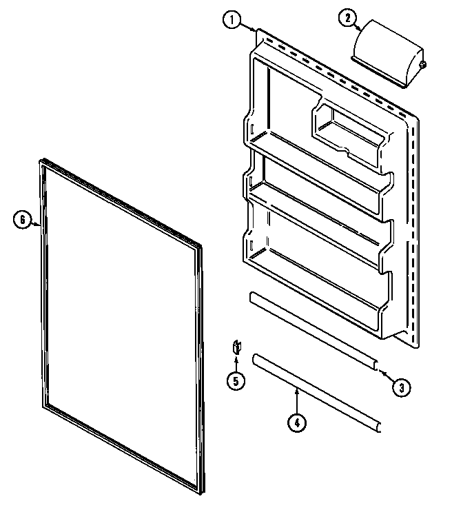 Maytag GT1914PXFW fresh food inner door diagram