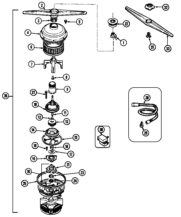 Maytag DWU6902AAE pump & motor diagram