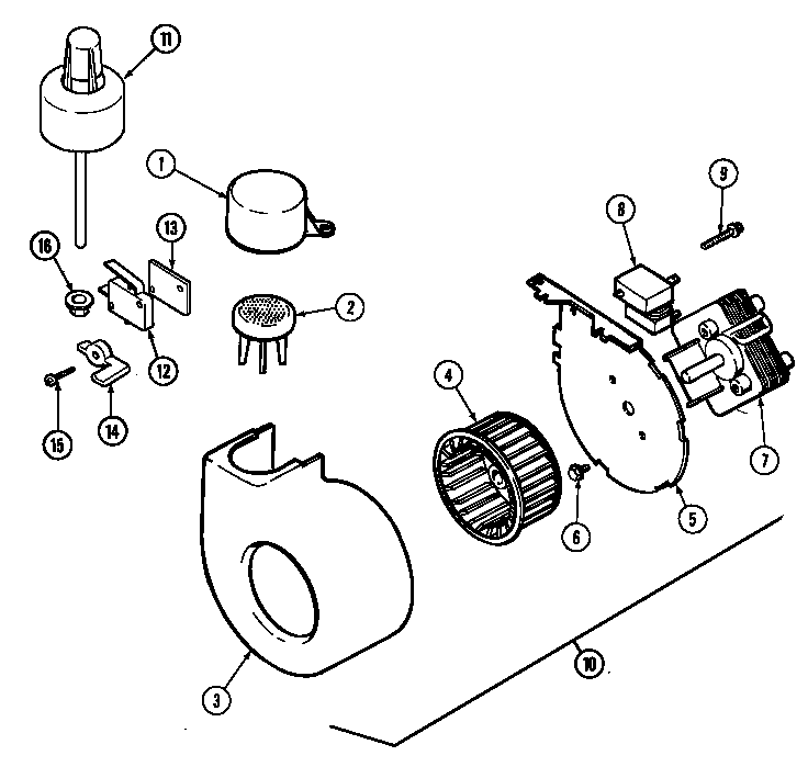 Maytag DWU6902AAE blower, float & water level switch diagram