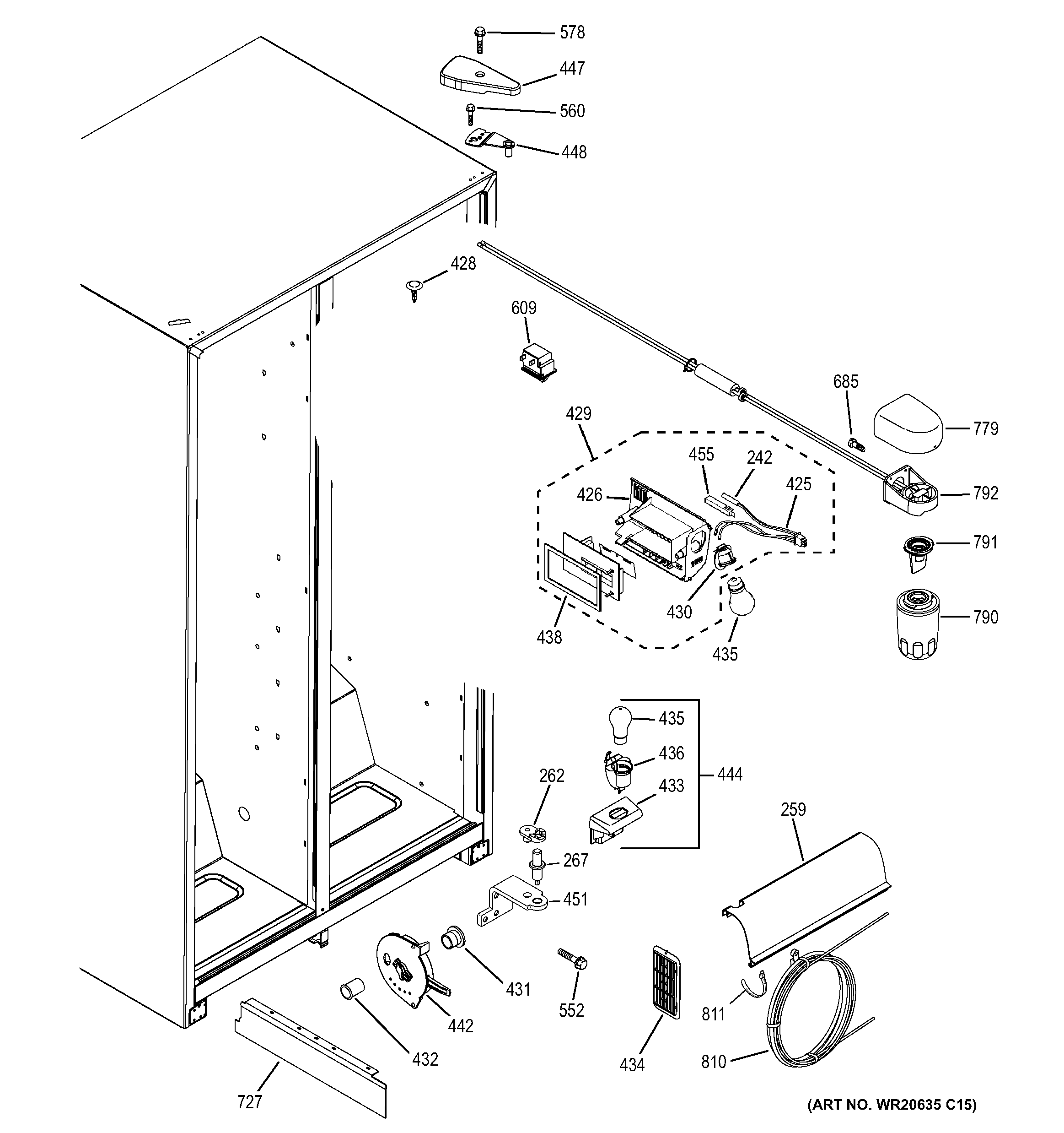 GE GSE22ESHDSS fresh food section diagram