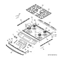 GE JGS650DEF3BB control panel & cooktop diagram