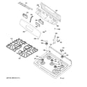 GE JGBS64DEF1BB control panel & cooktop diagram