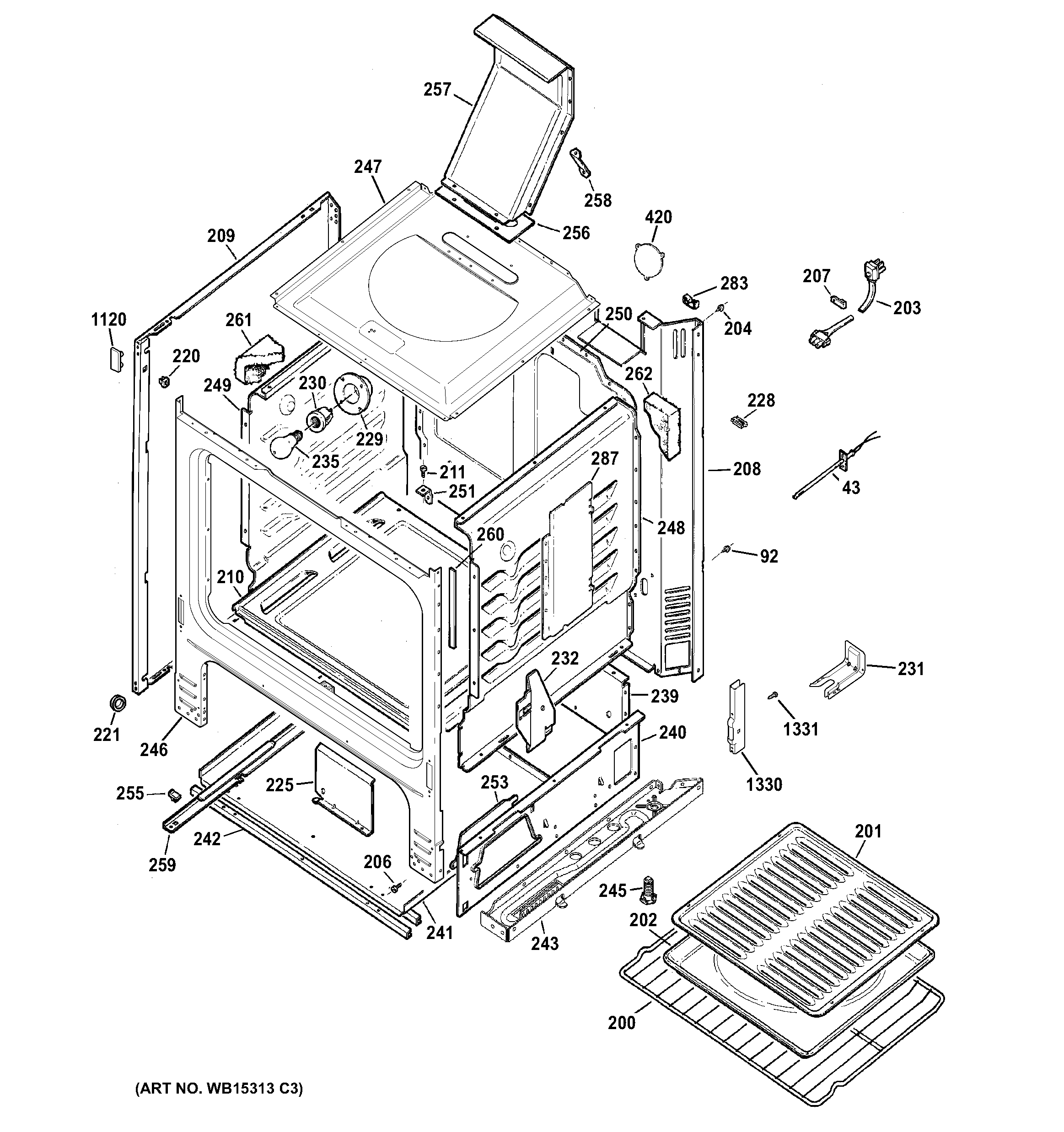 GE JGBS64DEF1WW body parts diagram