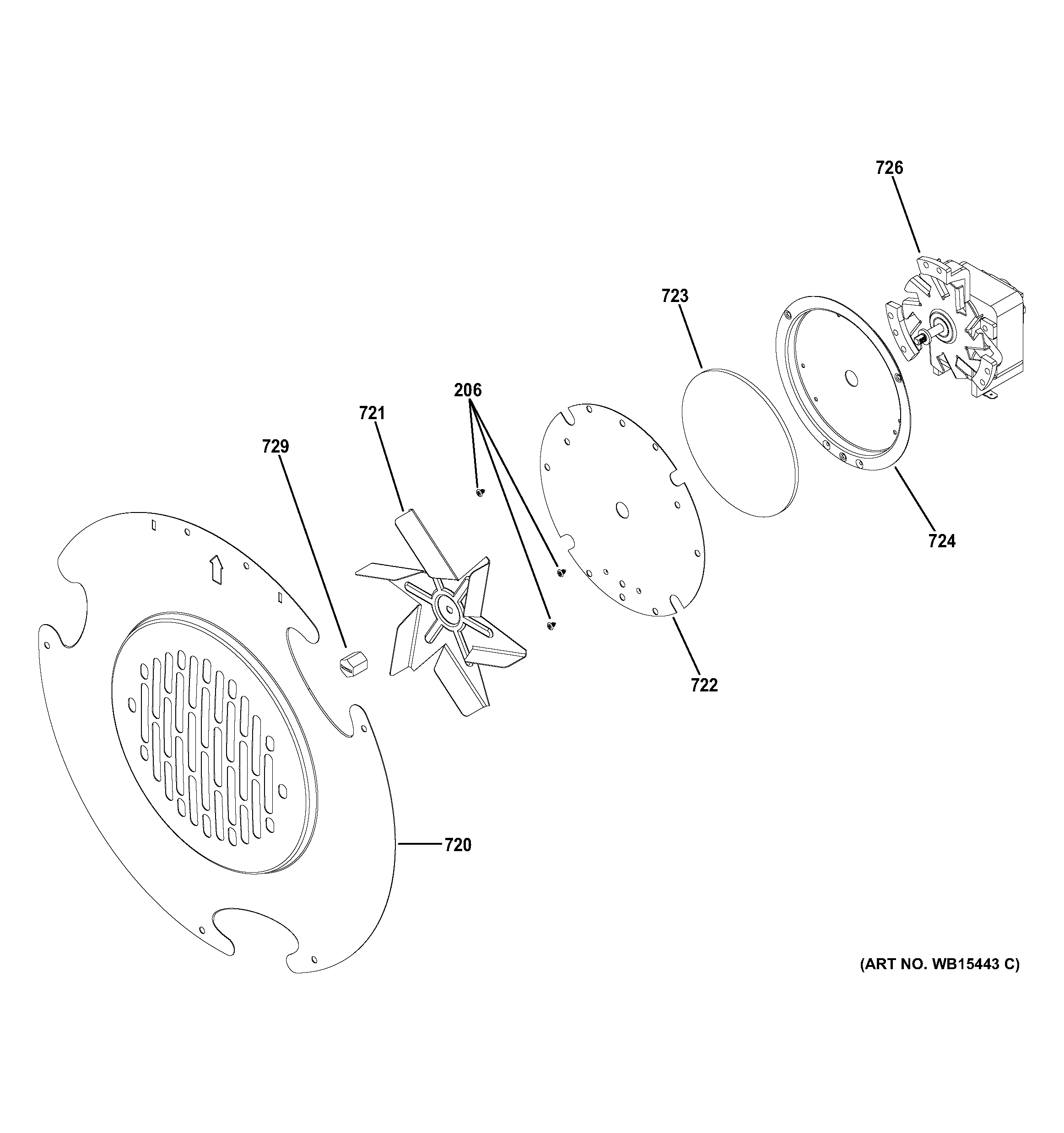 GE PGB911DEJ2BB convection fan diagram