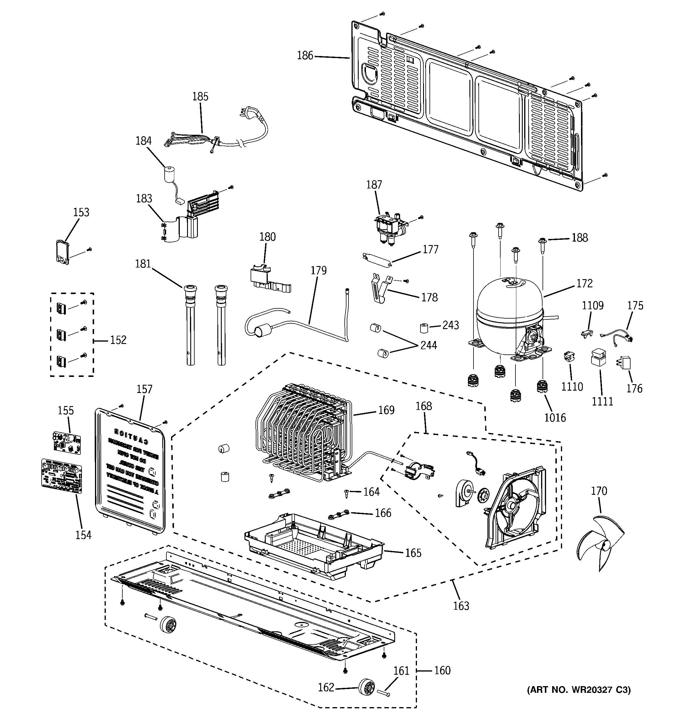 GE GFSF6KKYCBB machine compartment diagram